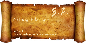 Zolnay Péter névjegykártya